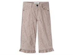 Lil Atelier wide pants etherea with floral embroidery